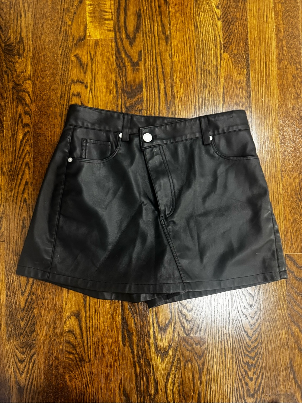 NYC Black Faux Leather Mini Skirt